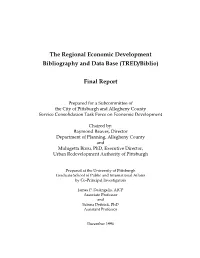 The Regional Economic Development Bibliography and Data Base (TRED/Biblio)