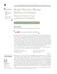 Anglo-Norman Money Names in Context