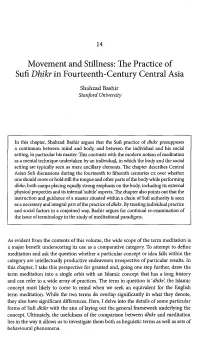 Movement and Stillness: the Practice of Sufi Dhikr in Central Asia