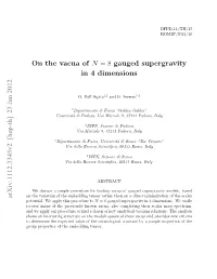 On the Vacua of N = 8 Gauged Supergravity in 4 Dimensions Arxiv