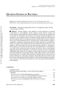 Quorum Sensing in Bacteria