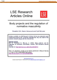 Body Projects: Masculinity, Identity and Embodiment