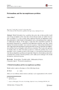 Fictionalism and the Incompleteness Problem
