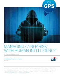 MANAGING CYBER RISK with HUMAN INTELLIGENCE a Practical Approach