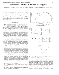 Mechanical Filters-A Review of Progress