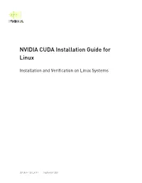 NVIDIA CUDA Installation Guide for Linux