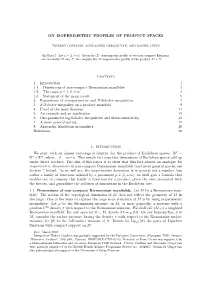 ON ISOPERIMETRIC PROFILES of PRODUCT SPACES Contents 1