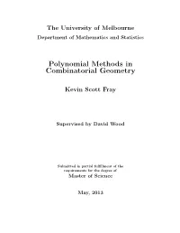 Polynomial Methods in Combinatorial Geometry