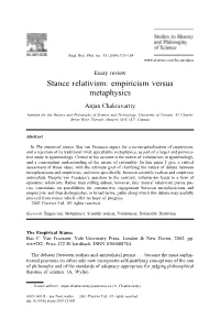 Stance Relativism: Empiricism Versus Metaphysics