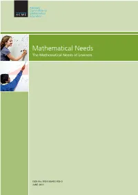 The Mathematical Needs of Learners
