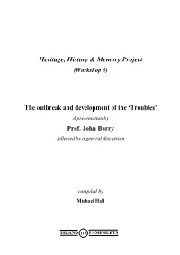 The Outbreak and Development of the 'Troubles'