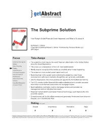 The Subprime Solution
