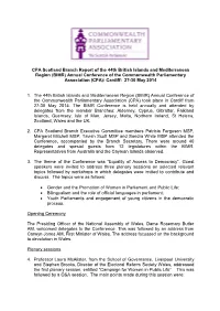 CPA Scotland Branch Report of the 44Th British Islands And