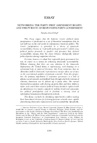 Networking the Party: First Amendment Rights and the Pursuit of Responsive Party Government