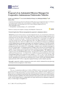 Proposal of an Automated Mission Manager for Cooperative Autonomous Underwater Vehicles
