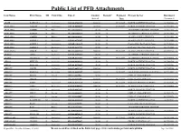 Public List of PFD Attachments