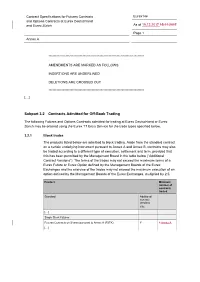 Subpart 3.2 Contracts Admitted for Off-Book Trading