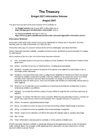 Treasury Report T2020/3542: Communicating the Budget 2021