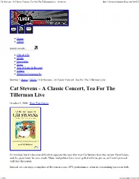 Cat Stevens - a Classic Concert, Tea for the Tillerman Live : Classicro