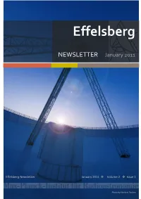 Effelsberg Newsletter January 2011 Volume 2  Issue 1