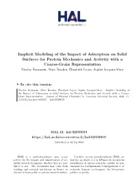 Implicit Modeling of the Impact of Adsorption on Solid Surfaces For