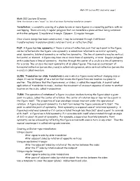 Math 203 Lecture 12 Notes: Tessellation – a Complete Covering
