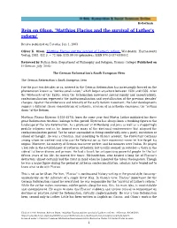 'Matthias Flacius and the Survival of Luther's Reform'
