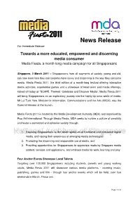 News Release for Immediate Release