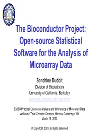 Open-Source Statistical Software for the Analysis of Microarray Data
