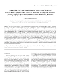 Primate Conservation 2011 (26): Published Electronically Prior to Print