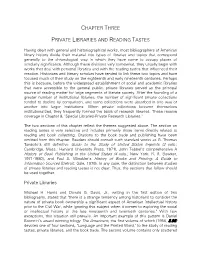 Private Libraries and Reading Tastes