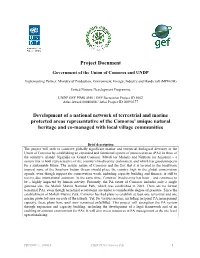 Project Document Development of a National Network of Terrestrial And