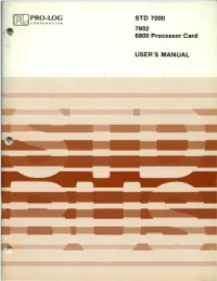 STD 7000 7802 6800 Processor Card USER's MANUAL