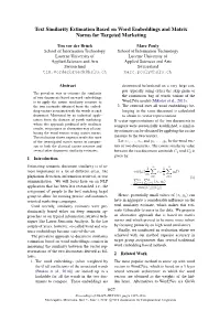 Text Similarity Estimation Based on Word Embeddings and Matrix Norms for Targeted Marketing