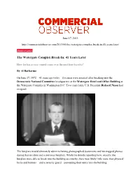 The Watergate Complex Break-In: 41 Years Later
