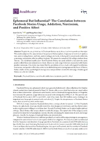 Ephemeral but Influential? the Correlation Between Facebook