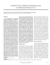 Evolution of the Cordilleran Foreland Basin System in Northwestern Montana, U.S.A