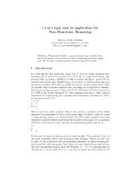 Glukg Logic and Its Application for Non-Monotonic Reasoning