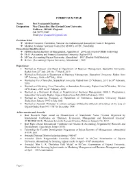 Prof.Pratapsinhchauhan Designation: Vice Chancellor, Shri Govind Guru University, Godhara– 389 001 (Gujarat) (M) 9099939409 Email:Prof.Pratapsinh@Gmail.Com