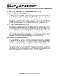 Project-Based Learning in a Forensic Engineering Course