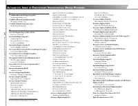 Alphabetical INDEX of Participating Undergraduate