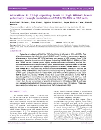 Alterations in TGF-Β Signaling Leads to High HMGA2 Levels Potentially Through Modulation of PJA1/SMAD3 in HCC Cells