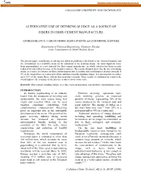 Alternative Use of Deinking Sludge As a Source of Fibers in Fiber-Cement Manufacture
