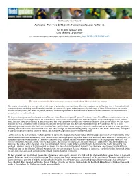 Australia ‐ Part Two 2016 (With Tasmania Extension to Nov 7)