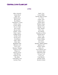 Central Lyon Class List