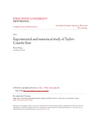 Experimental and Numerical Study of Taylor-Couette Flow" (2015)