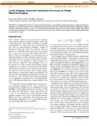 Lucky Imaging: Improved Localization Accuracy for Single Molecule Imaging