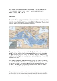 National Integrated Monitoring and Assessment Programme (Imap) for Coast and Hydrography Indicators for Libya