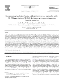 Neurochemical Analysis of Amino Acids, Polyamines and Carboxylic Acids: GC–MS Quantitation of Tbdms Derivatives Using Ammonia Positive Chemical Ionization Paul L