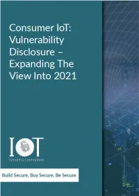 Vulnerability Disclosure Best Practice¹ Helps Make This Happen